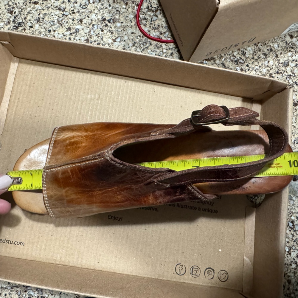 Bed Stu Brown Leather Mules with Distressed Finish - MARIE - Picture 3 of 3